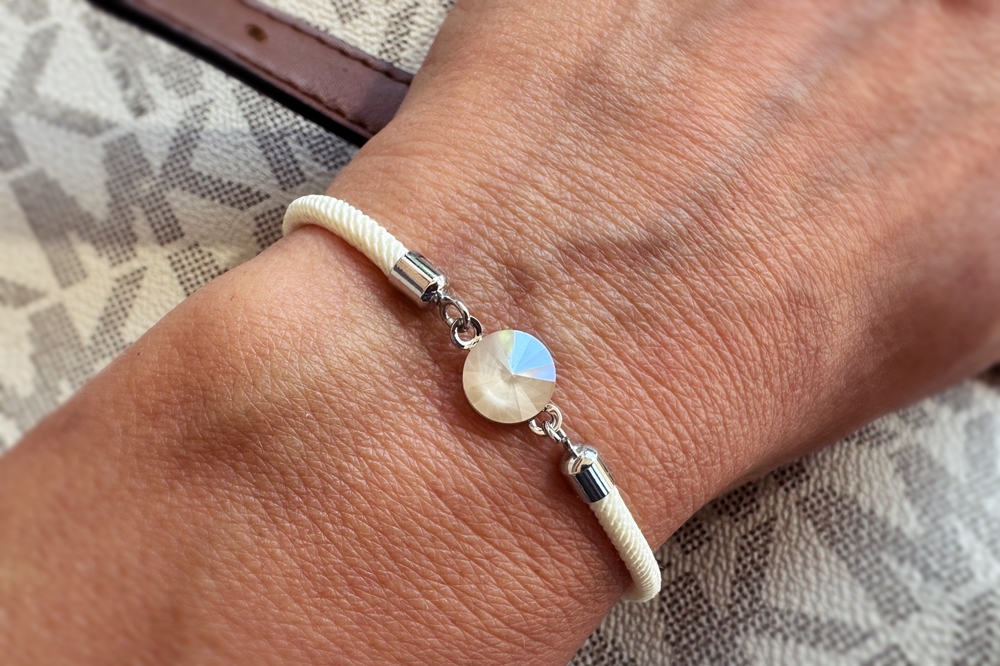 Náramek šňůrkový s Rivoli Swarovski návod